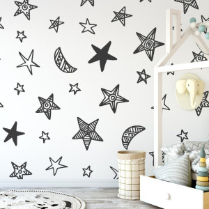 Tapeta dziecięca - stars art , rodzaj - tapeta flizelinowa laminowana
