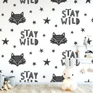 Tapeta dziecięca - stay wild fox , rodzaj - tapeta winylowa strukturalna