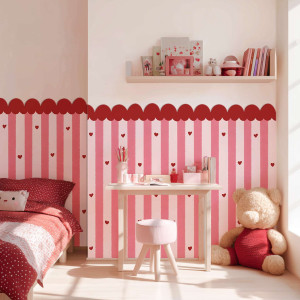 Tapeta do połowy ściany - lovely stripes , rodzaj - próbka tapety 50x50cm
