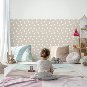 Tapeta do połowy ściany - gentle dots , rodzaj - tapeta flizelinowa laminowana