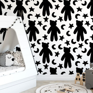 Tapeta dziecięca - teddy bear night , rodzaj - tapeta flizelinowa