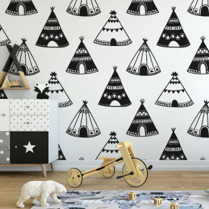 Tapeta dziecięca - tents art , rodzaj - tapeta flizelinowa laminowana