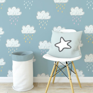 Tapeta dziecięca - cloudy happiness , rodzaj - tapeta flizelinowa laminowana