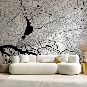 Tapeta na ścianę - mapa hamburg , rodzaj - próbka tapety 50x50cm