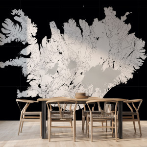 Tapeta na ścianę - mapa islandia , rodzaj - tapeta winylowa strukturalna