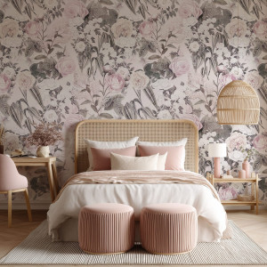 Tapeta na ścianę - powderflower petals , rodzaj - tapeta flizelinowa