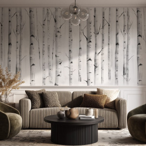 Tapeta na ścianę - birch wall , rodzaj - tapeta flizelinowa