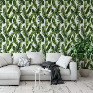 Tapeta na ścianę - bananas leaves , rodzaj - tapeta winylowa strukturalna