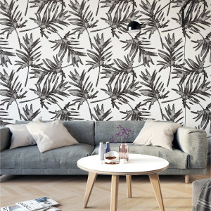 Tapeta na ścianę - charcoal jungle , rodzaj - tapeta flizelinowa laminowana