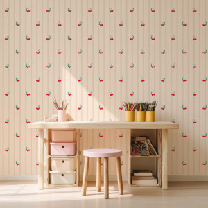 Tapeta na ścianę - cherry stripe , rodzaj - próbka tapety 50x50cm