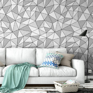 Tapeta na ścianę - crazy patchwork , rodzaj - tapeta flizelinowa laminowana