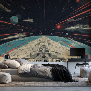 Tapeta na ścianę - galactic battle , rodzaj - próbka tapety 50x50cm