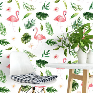 Tapeta na ścianę - flamingo vibes , rodzaj - tapeta flizelinowa