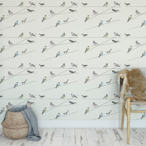 Tapeta na ścianę - garden birds , rodzaj - tapeta flizelinowa