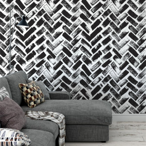Tapeta na ścianę - grunge chevron , rodzaj - tapeta winylowa strukturalna