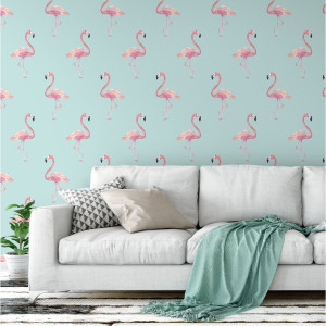 Tapeta na ścianę - marine flamingo , rodzaj - tapeta flizelinowa