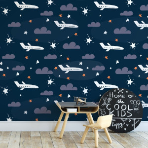 Tapeta na ścianę - night planes , rodzaj - próbka tapety 50x50cm