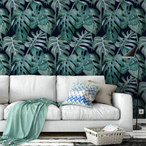 Tapeta na ścianę - pasty monstera , rodzaj - tapeta flizelinowa
