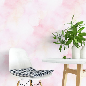 Tapeta na ścianę - pink watercolor , rodzaj - tapeta flizelinowa laminowana