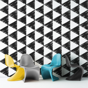 Tapeta na ścianę - triangle chessboard , rodzaj - próbka tapety 50x50cm