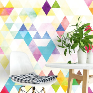 Tapeta na ścianę - triangular colorize , rodzaj - tapeta winylowa strukturalna