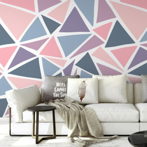 Tapeta na ścianę - triangular puzzle , rodzaj - tapeta winylowa strukturalna