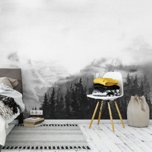 Tapeta na ścianę - woody mountains art , rodzaj - tapeta flizelinowa