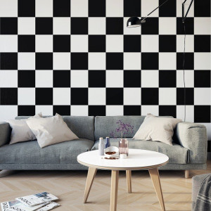Szachownica - designerska tapeta ścienna , rodzaj - próbka tapety 50x50cm
