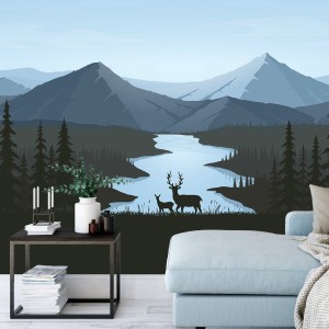 Tapeta na ścianę - deer's kingdom , rodzaj - próbka tapety 50x50cm