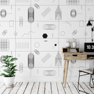 Tapeta na ścianę - geometric board , rodzaj - tapeta winylowa strukturalna