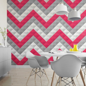 Red chevron - tapeta na wymiar , rodzaj - próbka tapety 50x50cm