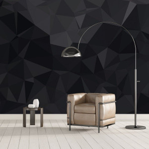 Geometryczna ciemność - designerska tapeta ścienna , rodzaj - tapeta winylowa strukturalna