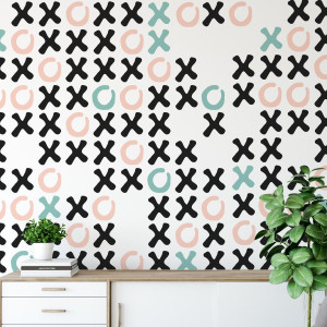 Tapeta na ścianę - tictac toe design , rodzaj - tapeta winylowa strukturalna