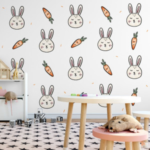 Tapeta dziecięca - carrot lovers , rodzaj - próbka tapety 50x50cm