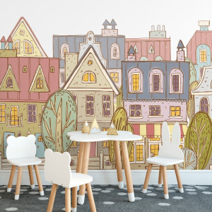 Tapeta dziecięca - city street , rodzaj - tapeta flizelinowa laminowana