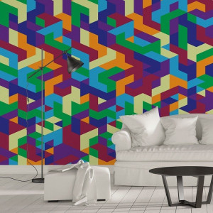 Kolorowe moro - designerska tapeta ścienna , rodzaj - próbka tapety 50x50cm