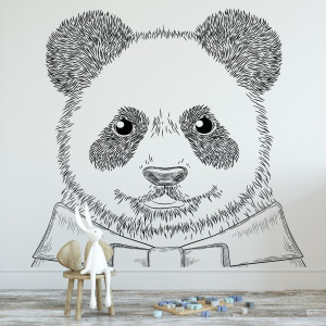 Tapeta dziecięca - gentle panda , rodzaj - tapeta flizelinowa laminowana