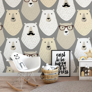 Tapeta dziecięca - gentleman bear , rodzaj - próbka tapety 50x50cm