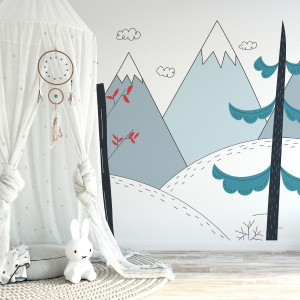 Tapeta dziecięca - moutains art , rodzaj - tapeta flizelinowa