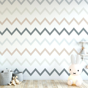 Tapeta dziecięca - pastel zigzag , rodzaj - tapeta flizelinowa