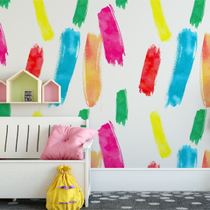 Tapeta dziecięca - rainbow paints , rodzaj - tapeta flizelinowa