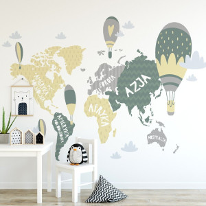 Tapeta dziecięca - dziecięca mapa świata , rodzaj - próbka tapety 50x50cm