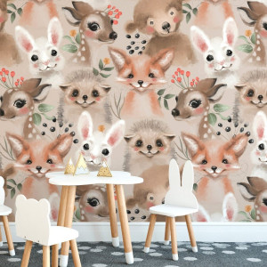 Tapeta dziecięca - woodland cutie , rodzaj - tapeta flizelinowa laminowana