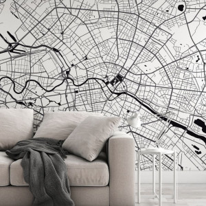 Tapeta na ścianę - mapa berlin , rodzaj - próbka tapety 50x50cm