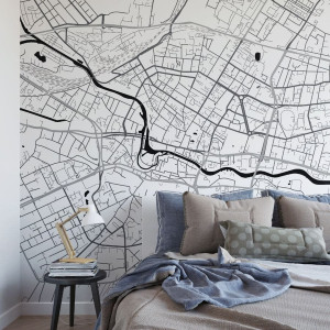 Tapeta na ścianę - mapa bydgoszcz , rodzaj - tapeta flizelinowa laminowana