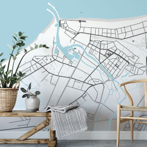 Tapeta na ścianę - mapa kołobrzeg , rodzaj - tapeta flizelinowa