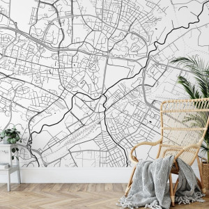 Tapeta na ścianę - mapa lublin , rodzaj - tapeta flizelinowa laminowana