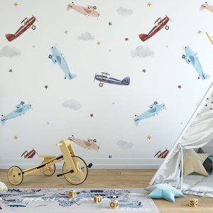 Tapeta dla dzieci - aircraft design , rodzaj - tapeta flizelinowa laminowana