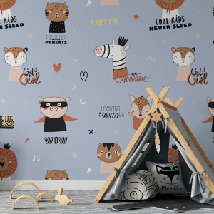 Tapeta dla dzieci - crazy heroes , rodzaj - tapeta winylowa strukturalna