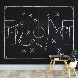Tapeta dla dzieci - football field tactic , rodzaj - tapeta flizelinowa